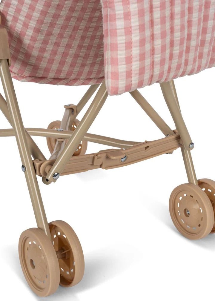 Konges Sløjd: Doll Stroller - Powder Pink Check - Acorn & Pip_Konges Sløjd