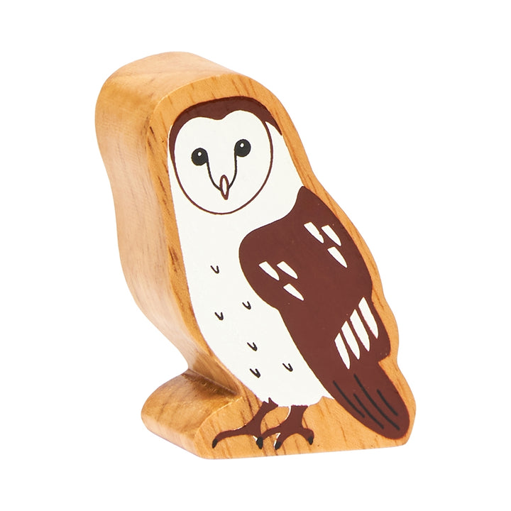 Lanka Kade natural brown owl wooden toy front view