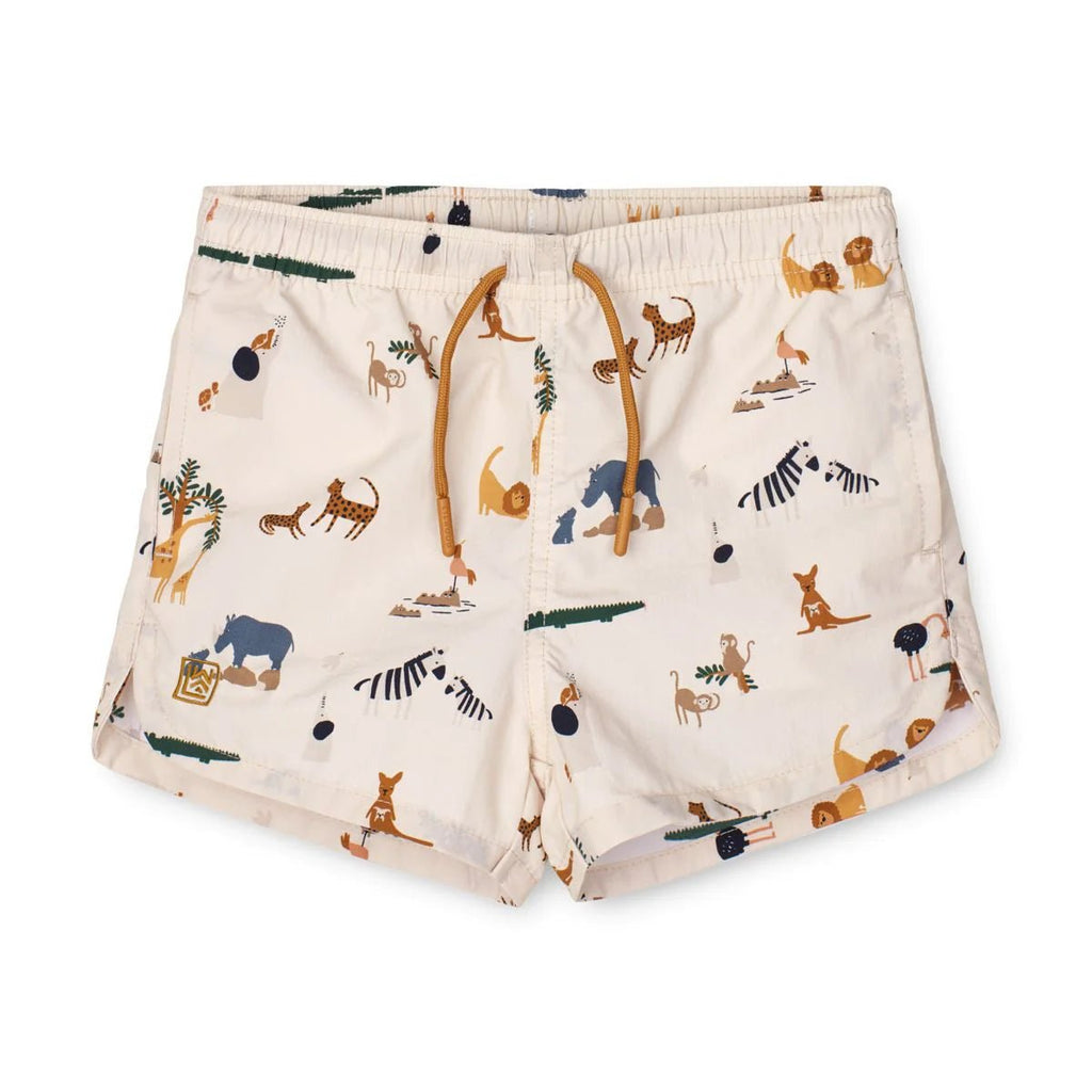 Liewood: Aiden Printed Board Shorts - All together / Sandy - Acorn & Pip_Liewood