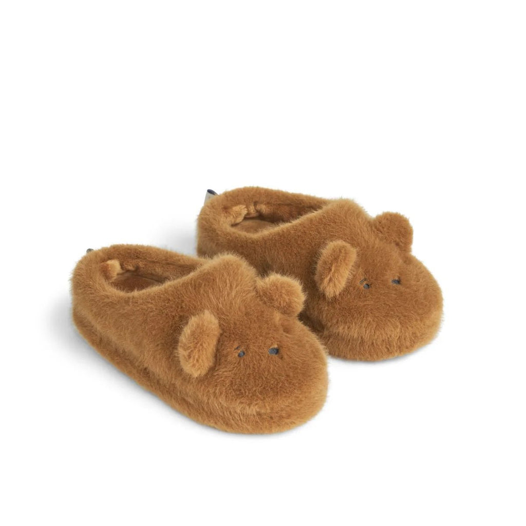 Liewood: Aviaja Bear Slippers - Golden Caramel - Acorn & Pip_Liewood