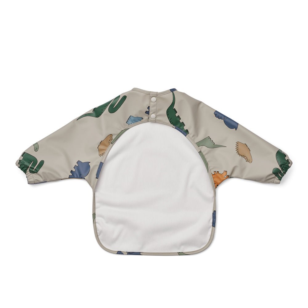 Liewood: Merle Cape Weaning Bib - Dinosaurs / Mist - Acorn & Pip_Liewood