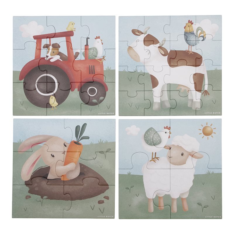 Little Dutch: 4 - in - 1 Puzzles - Little Farm - Acorn & Pip_Little Dutch