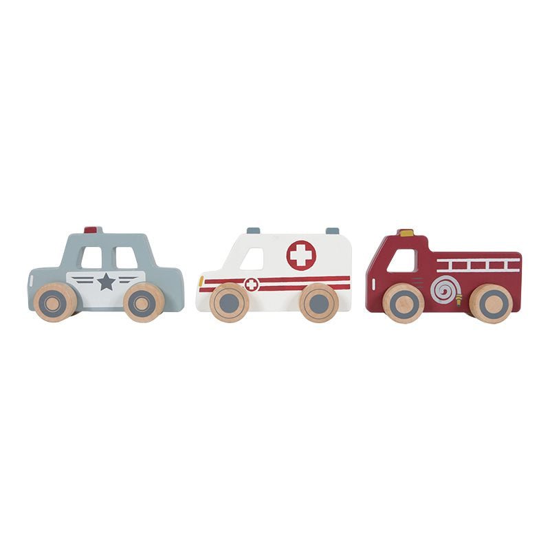 Little Dutch: Emergency Service Vehicles - Wooden Toys - Acorn & Pip_Little Dutch