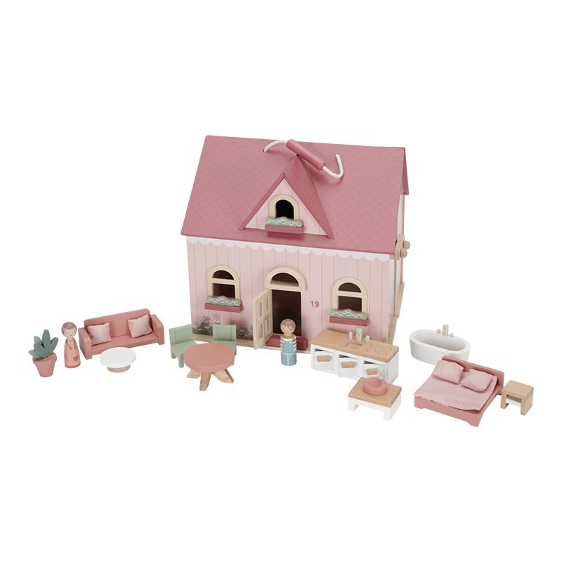 Little Dutch: Pink Wooden Portable Dollhouse - Acorn & Pip_Little Dutch