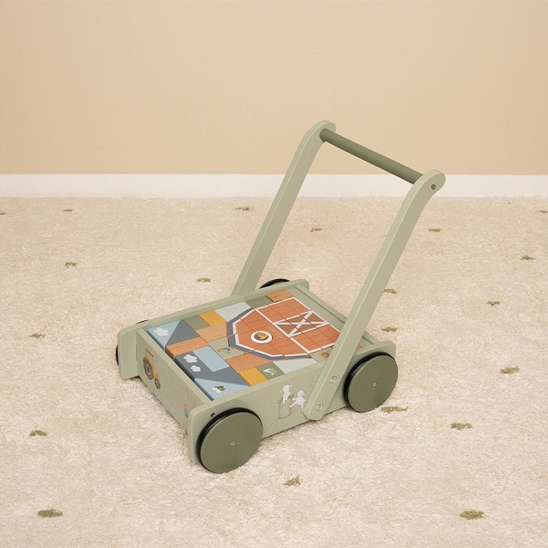 Little Dutch: Push - Along Wooden Block Trolley - Little Farm - Acorn & Pip_Little Dutch