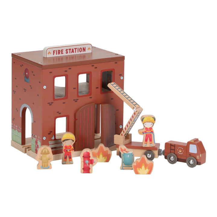 Little Dutch wooden fire station playset
