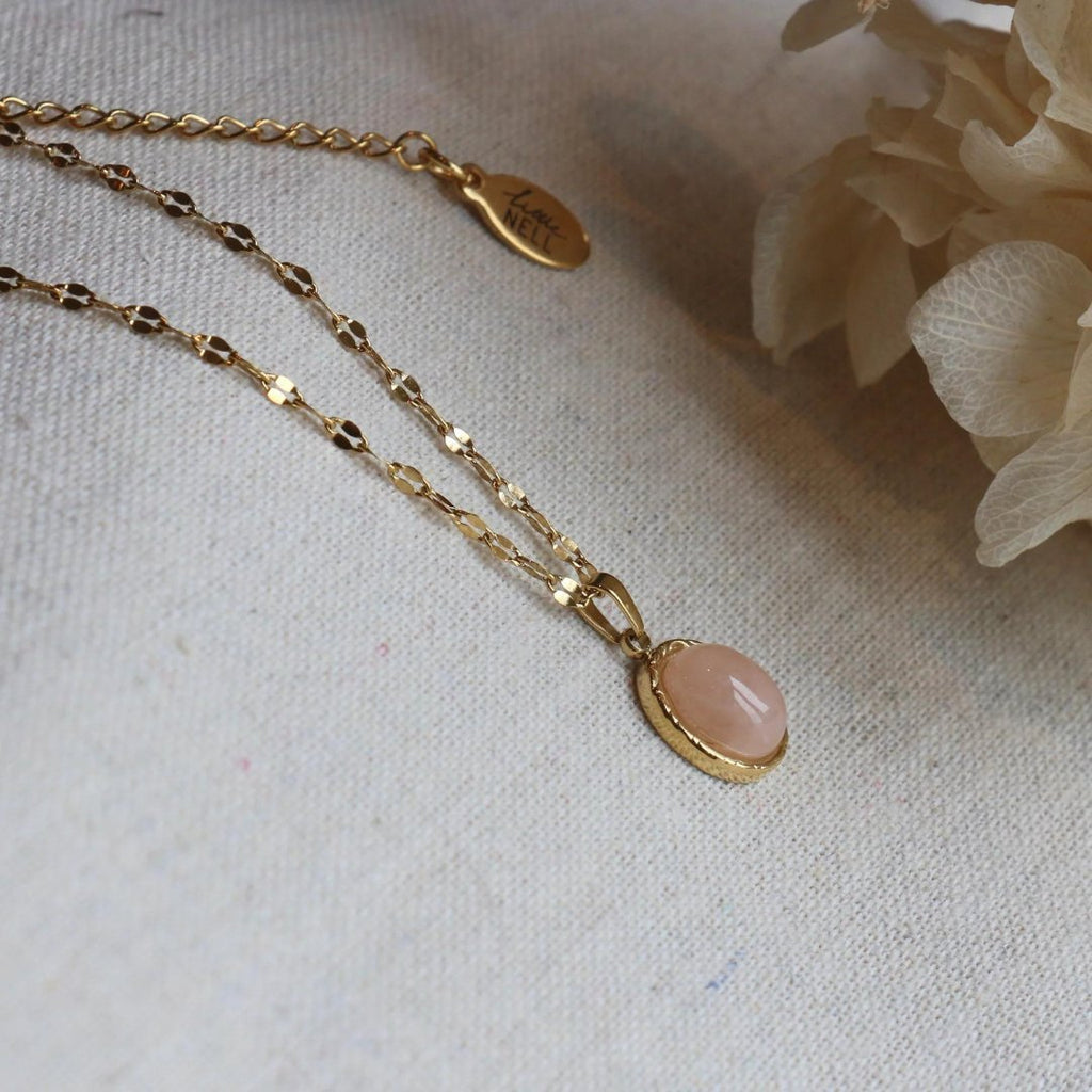 Little Nell Jewellery: Rose Quartz Necklace - Acorn & Pip_Little Nell Jewellery