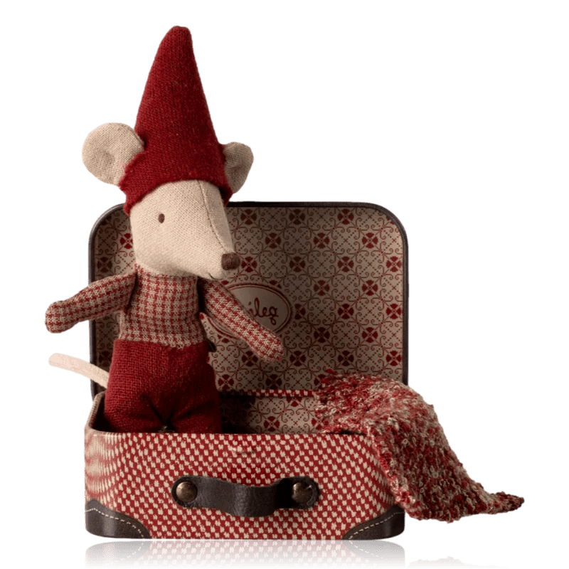 Maileg: Christmas Mouse - Baby in a Suitcase - Acorn & Pip_Maileg