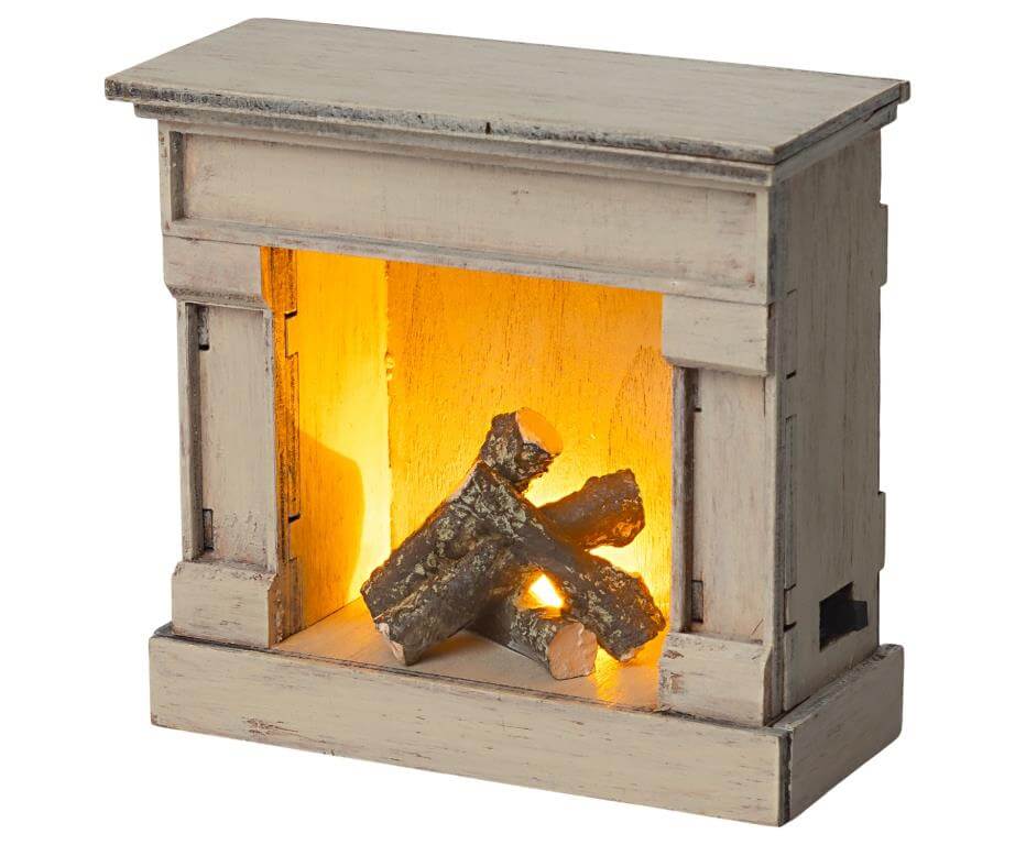 Maileg: Miniature fireplace - Off - white - Acorn & Pip_Maileg