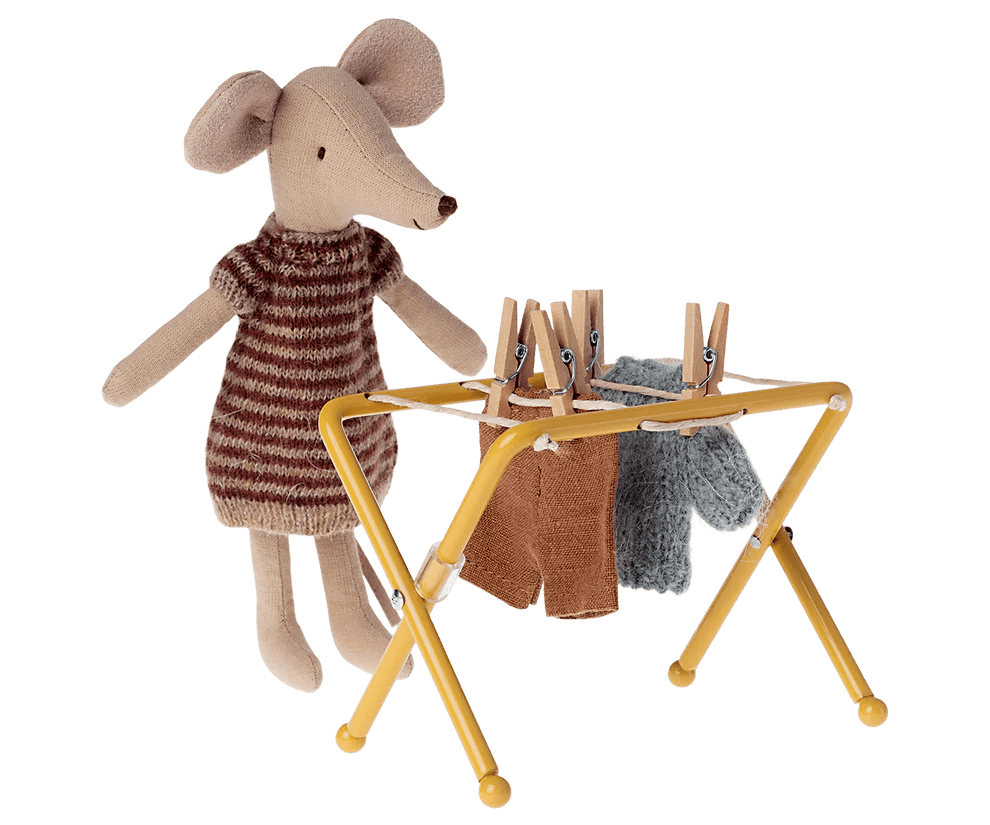 Maileg: Mouse Size Drying Rack with Pegs - Acorn & Pip_Maileg