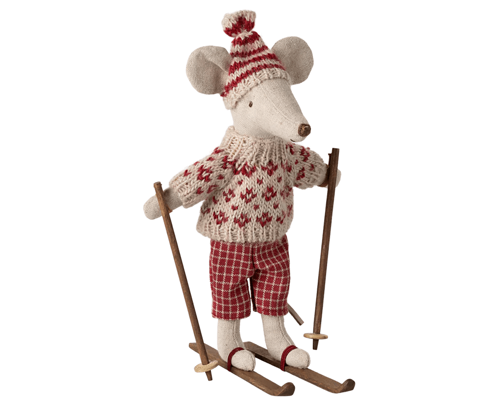 Maileg: Winter Mouse with Ski Set - Mum - Acorn & Pip_Maileg