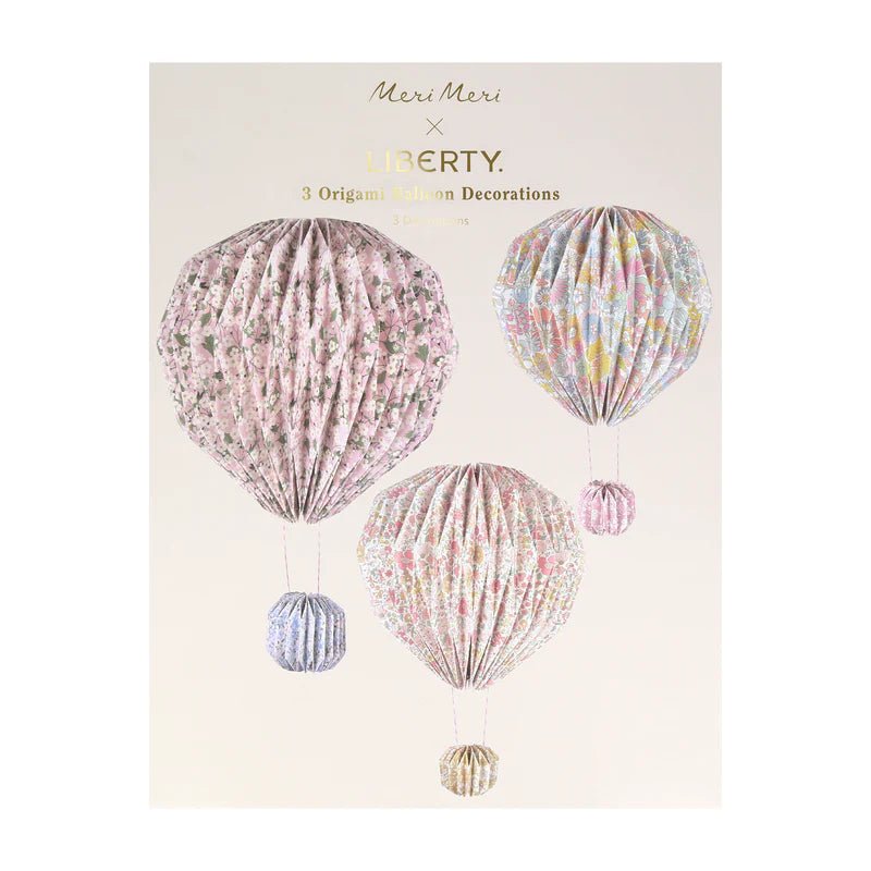 Meri Meri: Meri Meri x Liberty Origami Balloon Decorations (x3) - Acorn & Pip_Meri Meri