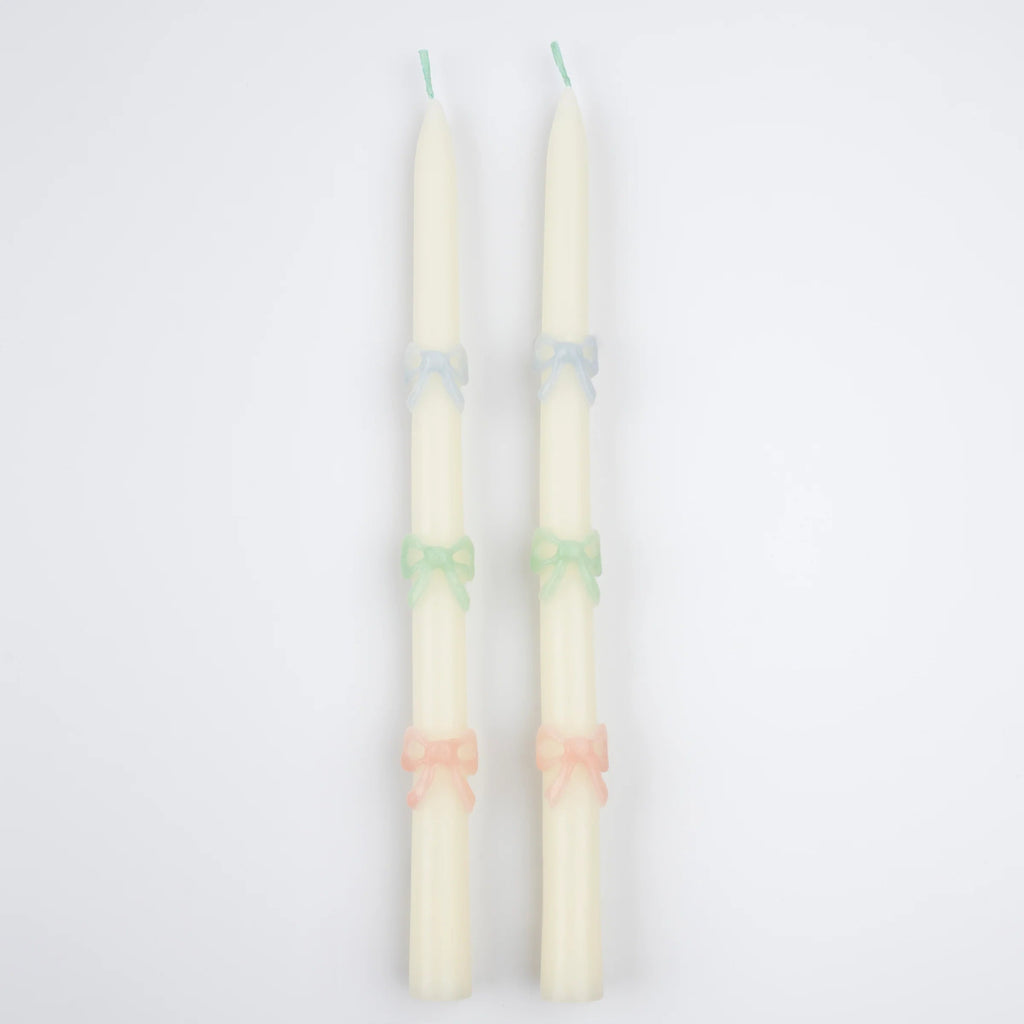 Meri Meri: Multi Bow Taper Candles (x2) - Acorn & Pip_Meri Meri