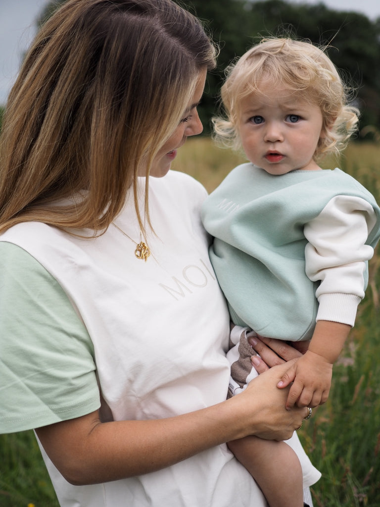 Mini & Moi: Colour Block Mini Kids Sweater - Acorn & Pip_Mini & Moi