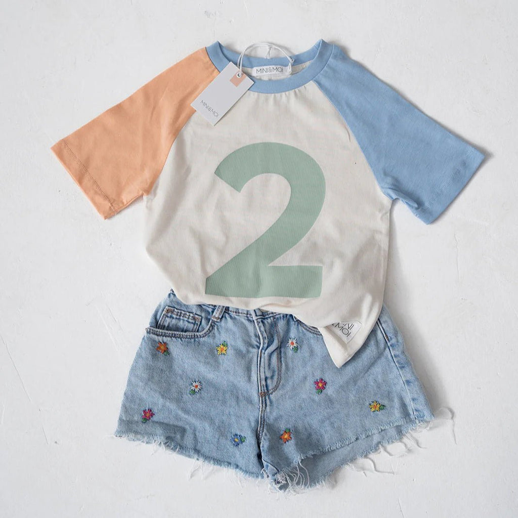 Mini & Moi: Colour Block Number T-Shirt - Acorn & Pip_Mini & Moi