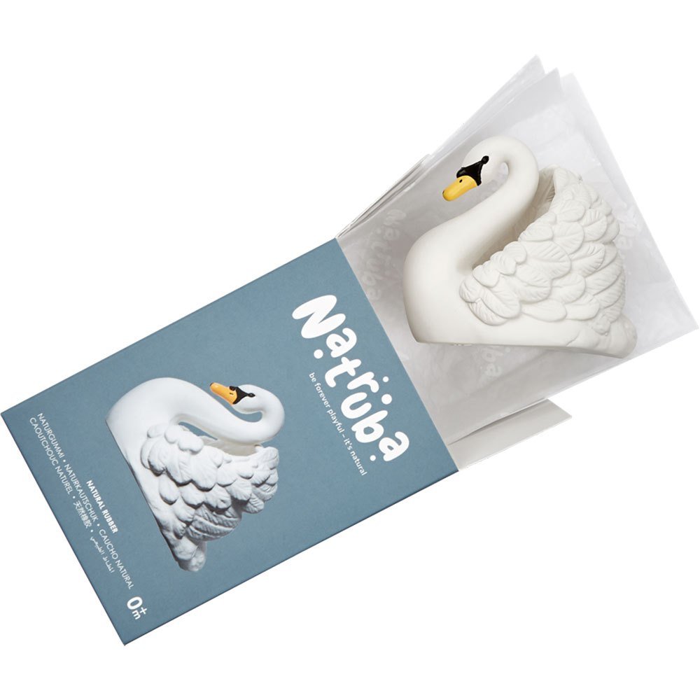 Natruba: Natural Rubber Large Bath Toy Swan - White - Acorn & Pip_Natruba