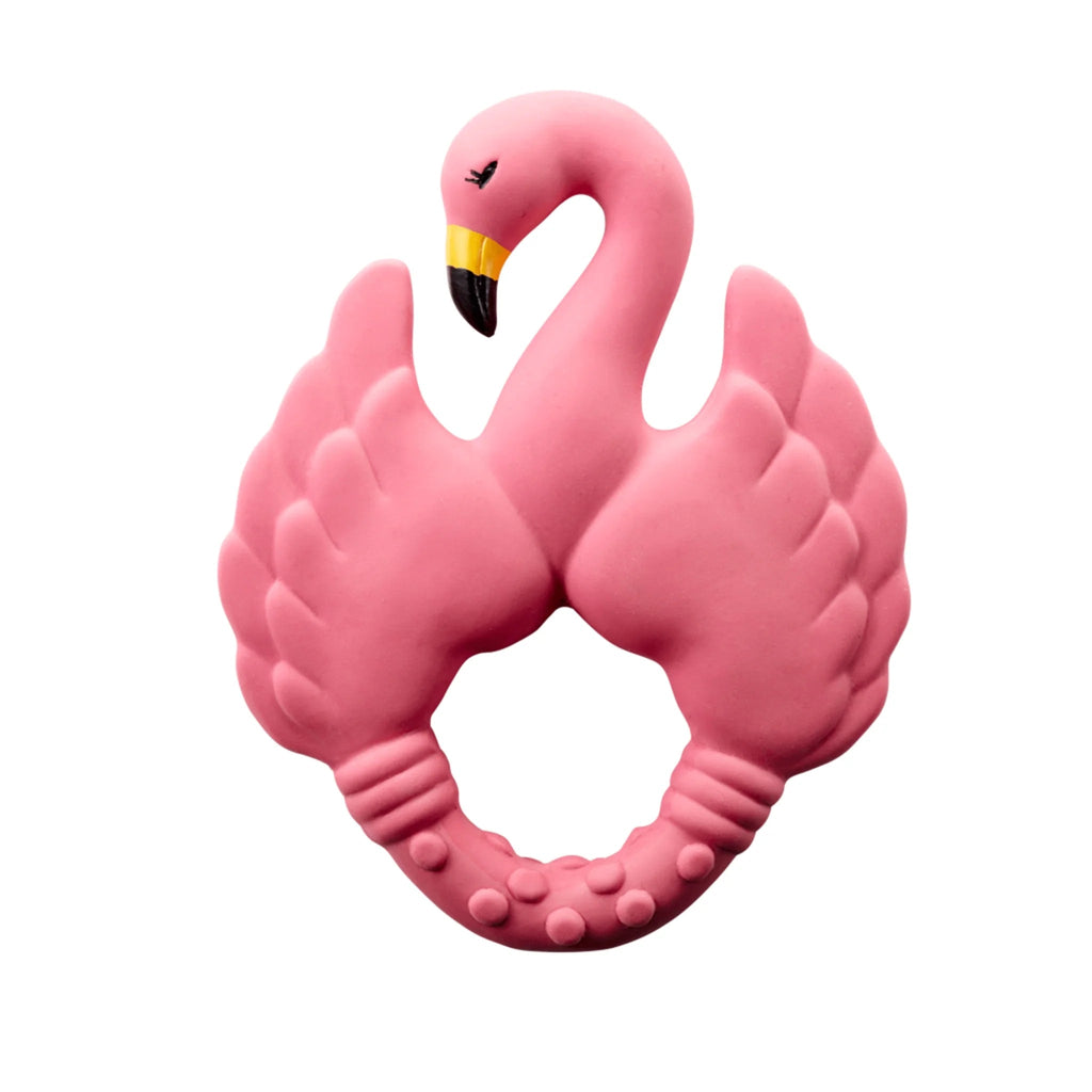 Natruba: Natural Rubber Teether - Flamingo Pink - Acorn & Pip_Natruba