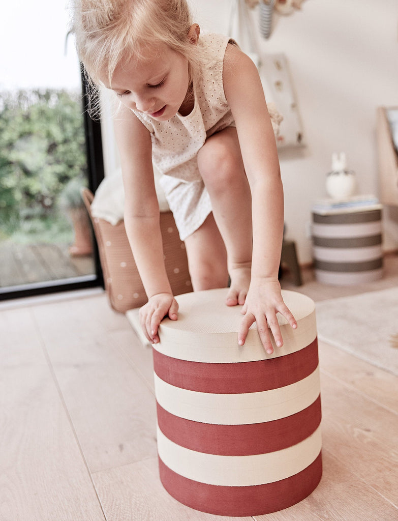 OYOY: Iro Stacking Stool - Vanilla / Nut - Acorn & Pip_OYOY