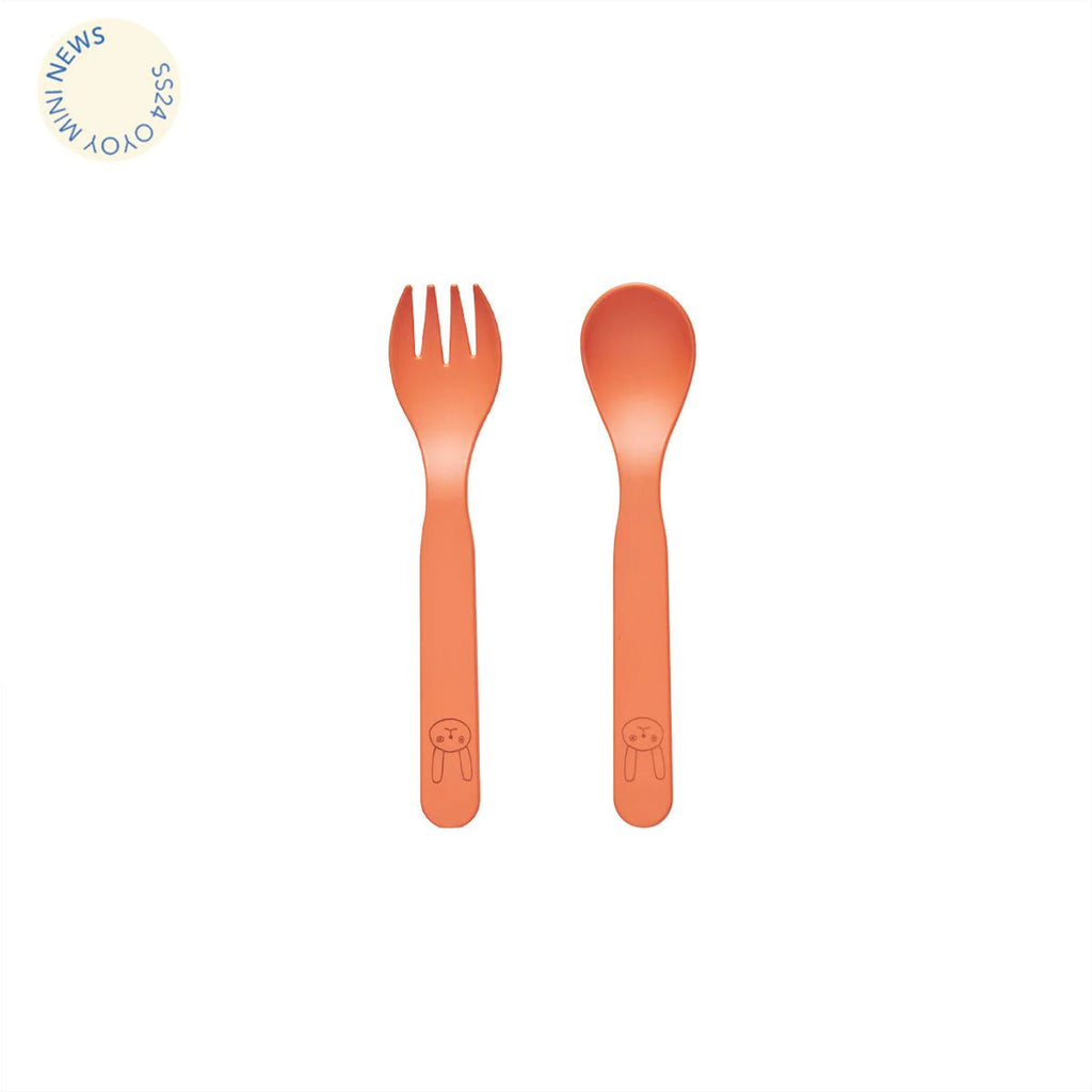 OYOY: Pullo Kid's Cutlery Set - Apricot - Acorn & Pip_OYOY