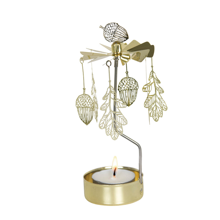 Gold oak tealight spinner