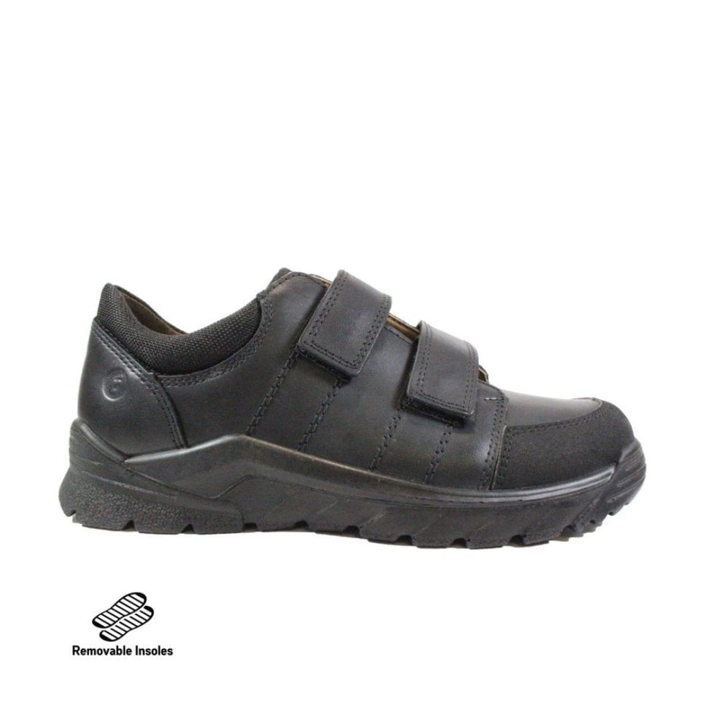 Ricosta: Johno Rip Tape School Shoes - Black Leather - Acorn & Pip_Ricosta