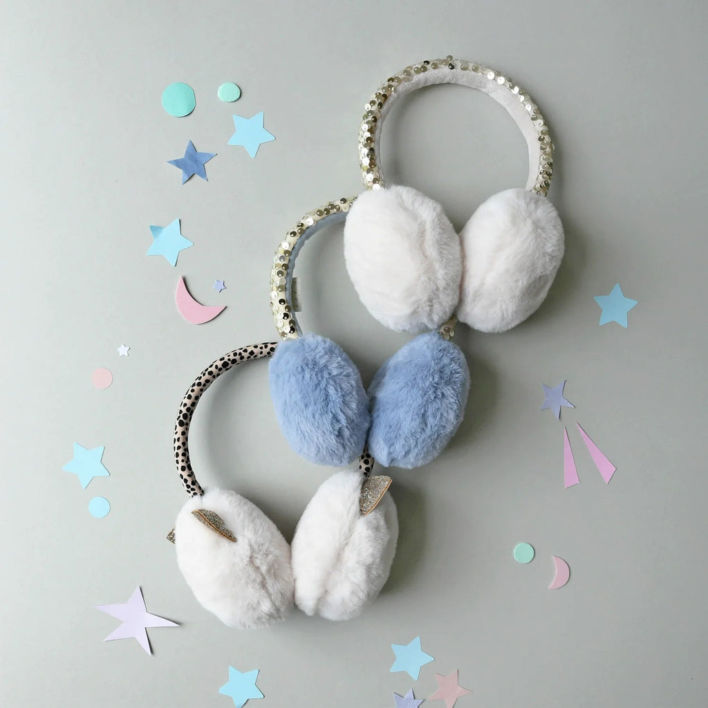 Rockahula: Shimmer Sequin Earmuffs Blue - Acorn & Pip_Rockahula