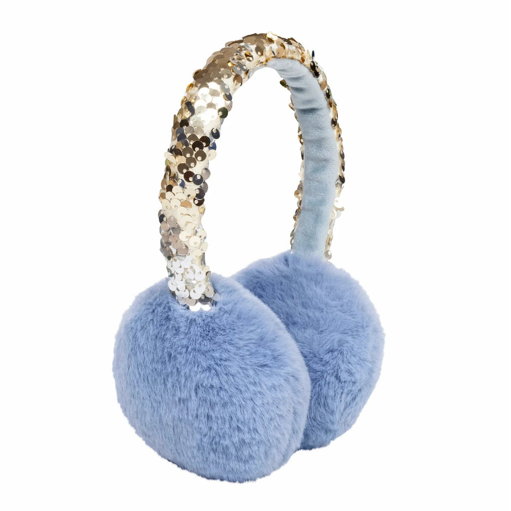 Rockahula: Shimmer Sequin Earmuffs Blue - Acorn & Pip_Rockahula