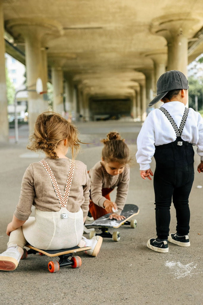 Silly Silas: Footless Tights - Cream Blend / Checked - Acorn & Pip_Silly Silas