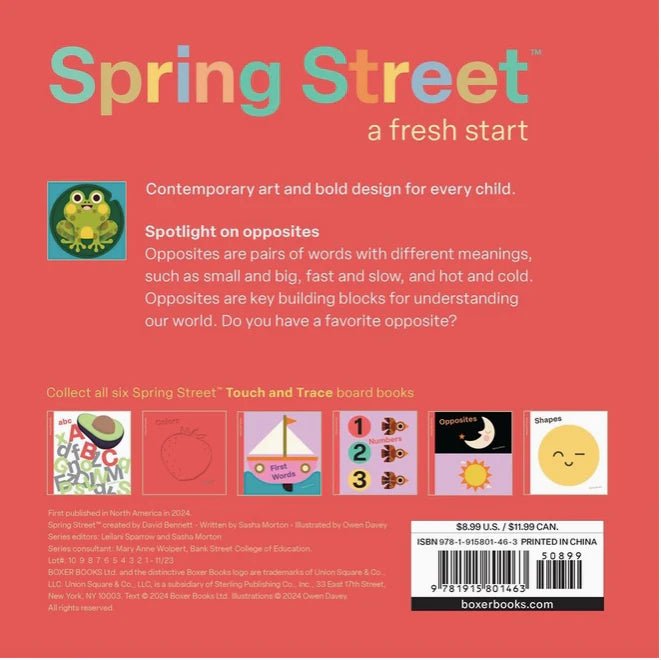 Spring Street, Touch and Trace: Opposites - Board Book - Acorn & Pip_Bookspeed