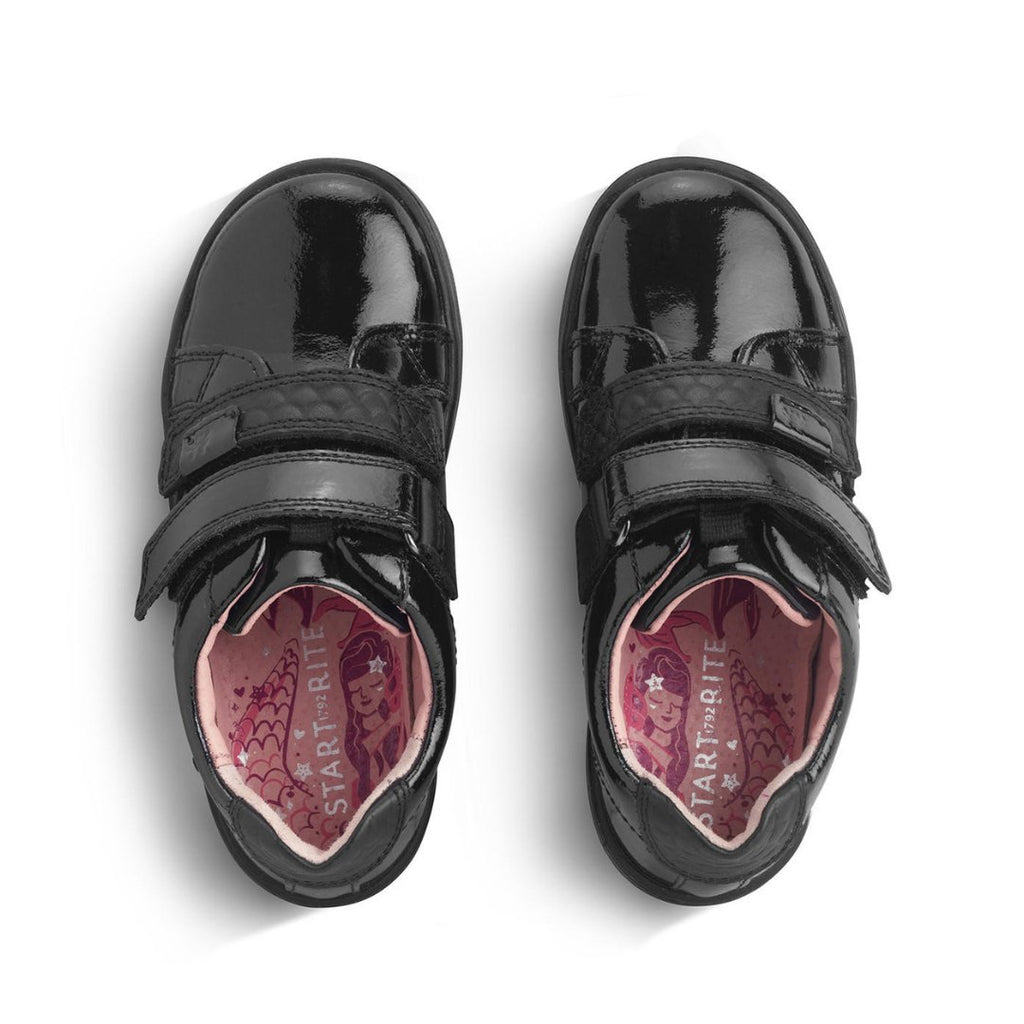 Start - Rite: Fantasy Riptape School Shoes - Black Patent - Acorn & Pip_Start Rite