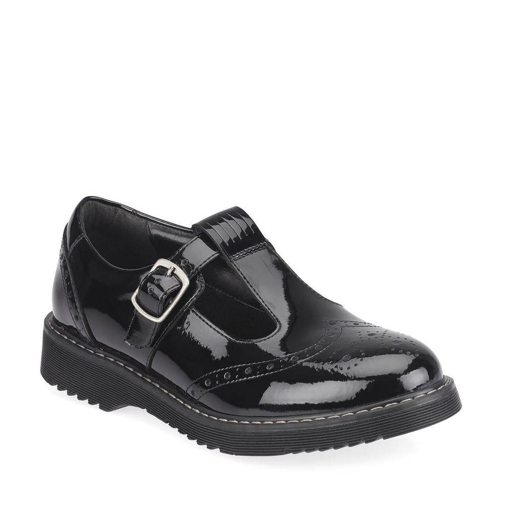 Start - Rite: Imagine Girls T - Bar School Shoes - Black Patent - Acorn & Pip_Start Rite