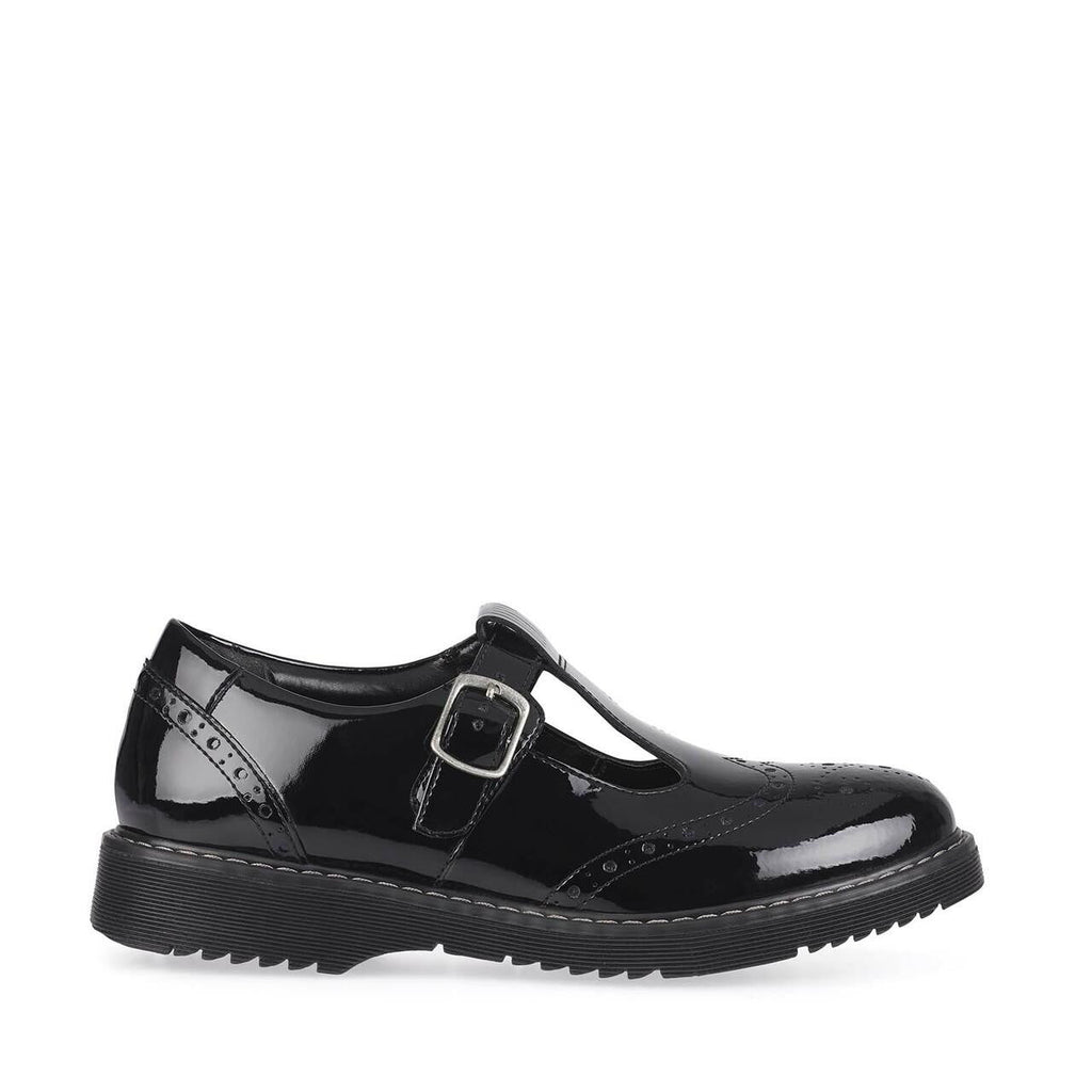 Start - Rite: Imagine Girls T - Bar School Shoes - Black Patent - Acorn & Pip_Start Rite