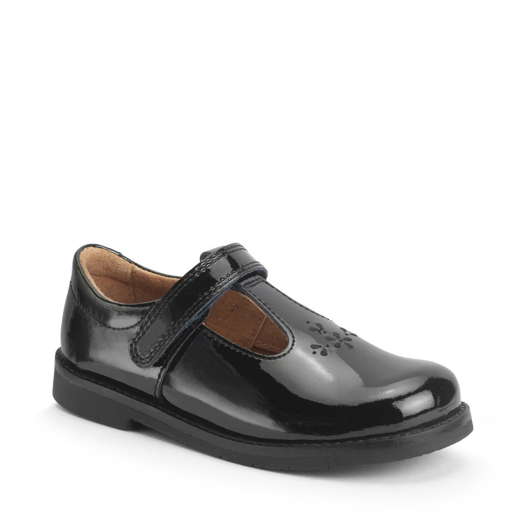 Start - Rite: Luxe T - Bar Girls School Shoes - Black Patent - Acorn & Pip_Start Rite