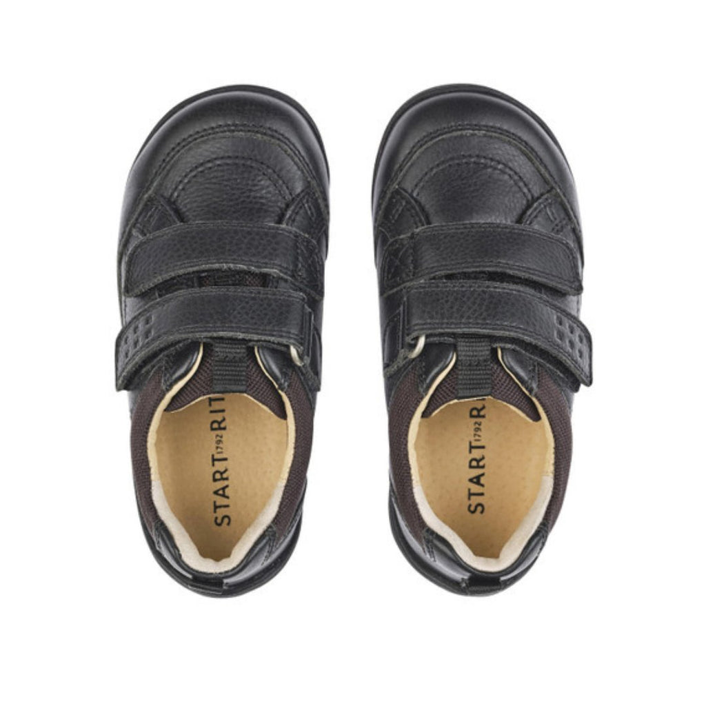 Start - Rite: Zigzag Riptape School Shoes - Black Leather - Acorn & Pip_Start Rite