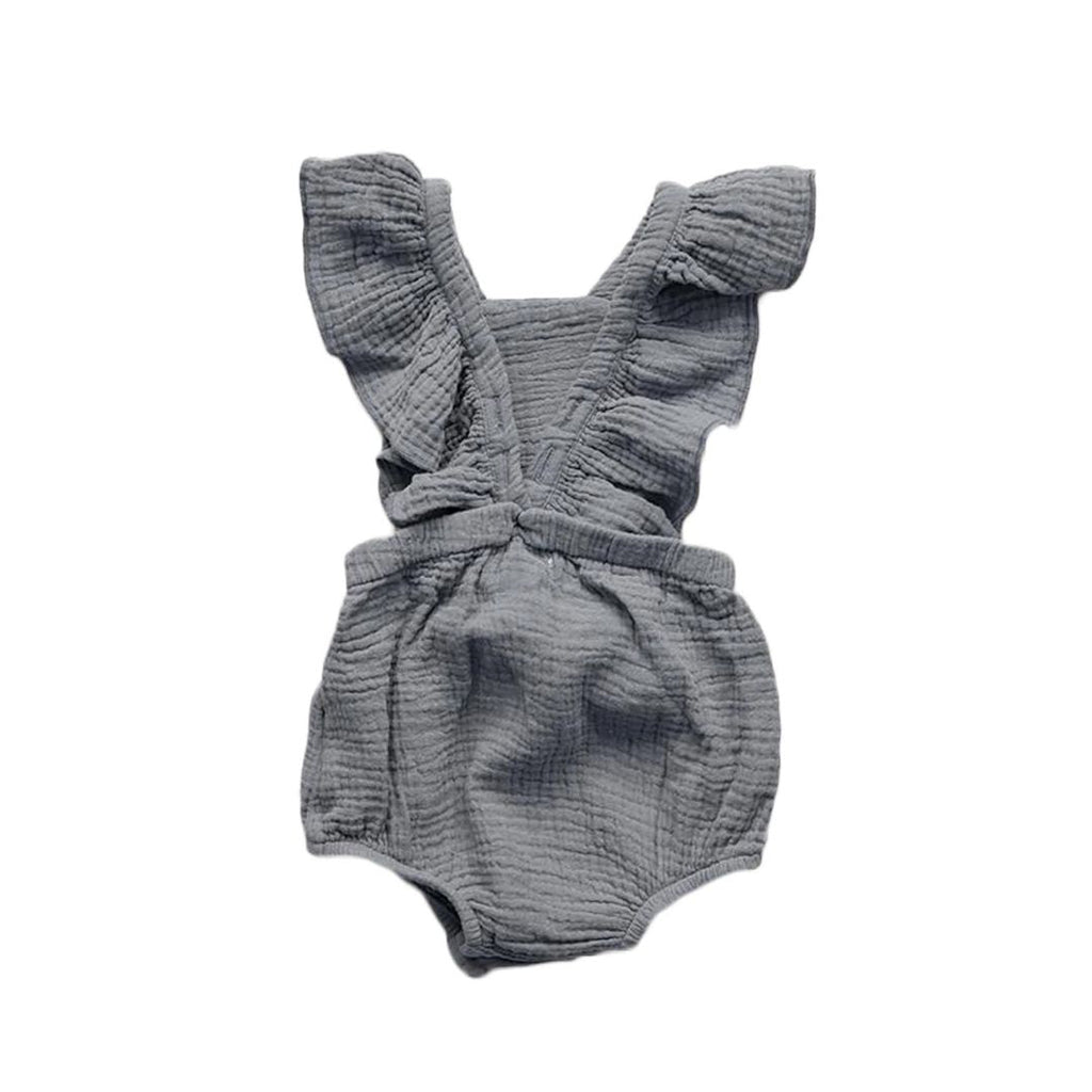 The Simple Folk: The Ruffle Romper - Lead Grey - Acorn & Pip_The Simple Folk