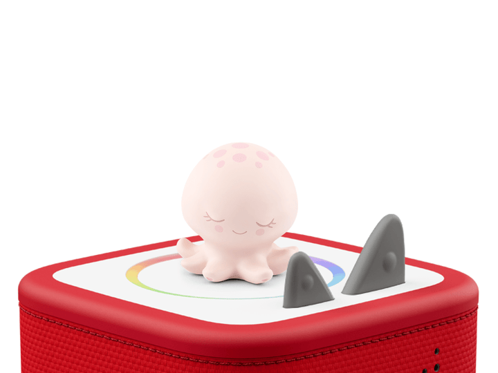 Sleepy Friends pink octopus Tonie on red Toniebox