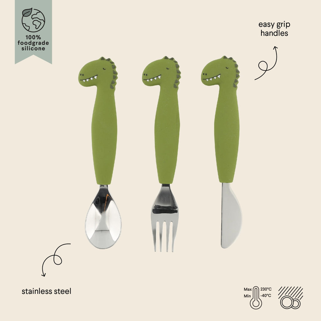 Trixie: Silicone Cutlery Set 3 - pack - Mr. Dino - Acorn & Pip_Trixie