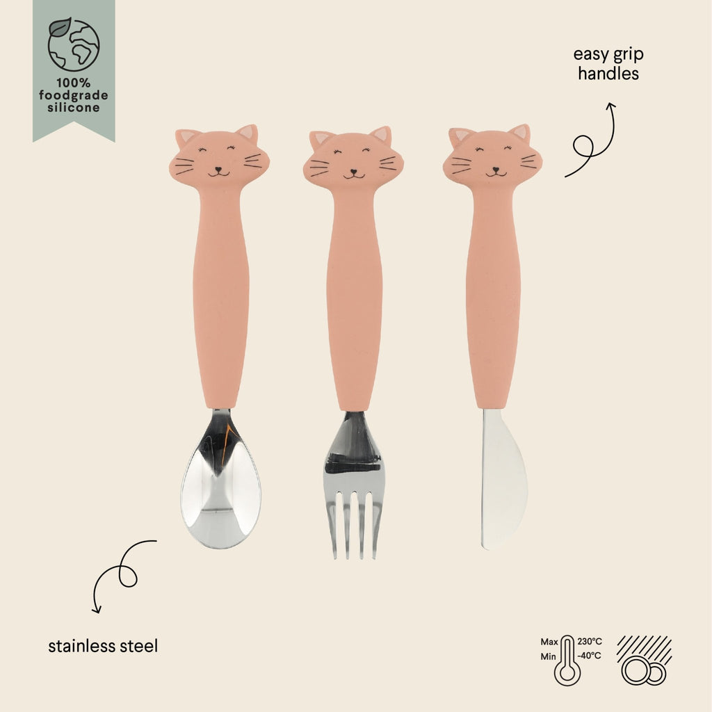 Trixie: Silicone Cutlery Set 3 - pack - Mrs. Cat - Acorn & Pip_Trixie