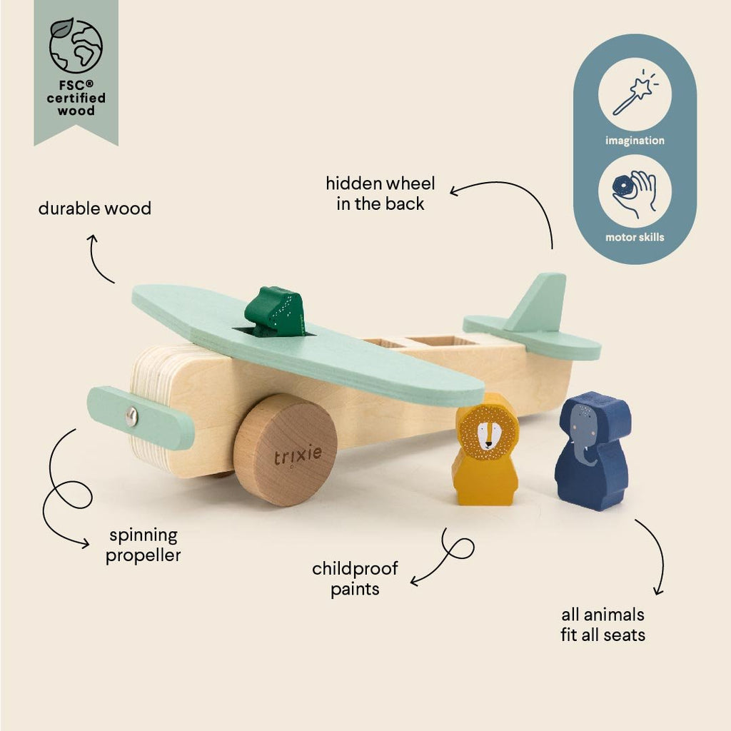 Trixie: Wooden Animal Airplane - Acorn & Pip_Trixie