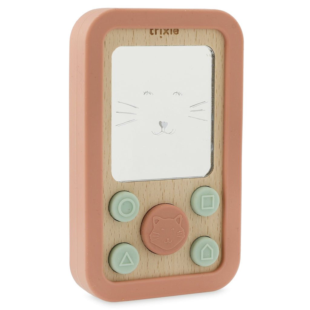 Trixie: Wooden silicone baby phone - Mrs Cat - Acorn & Pip_Trixie