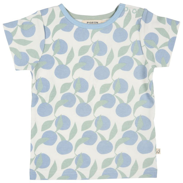 Pigeon Organics: Short sleeve T-shirt (AOP), orange - blue