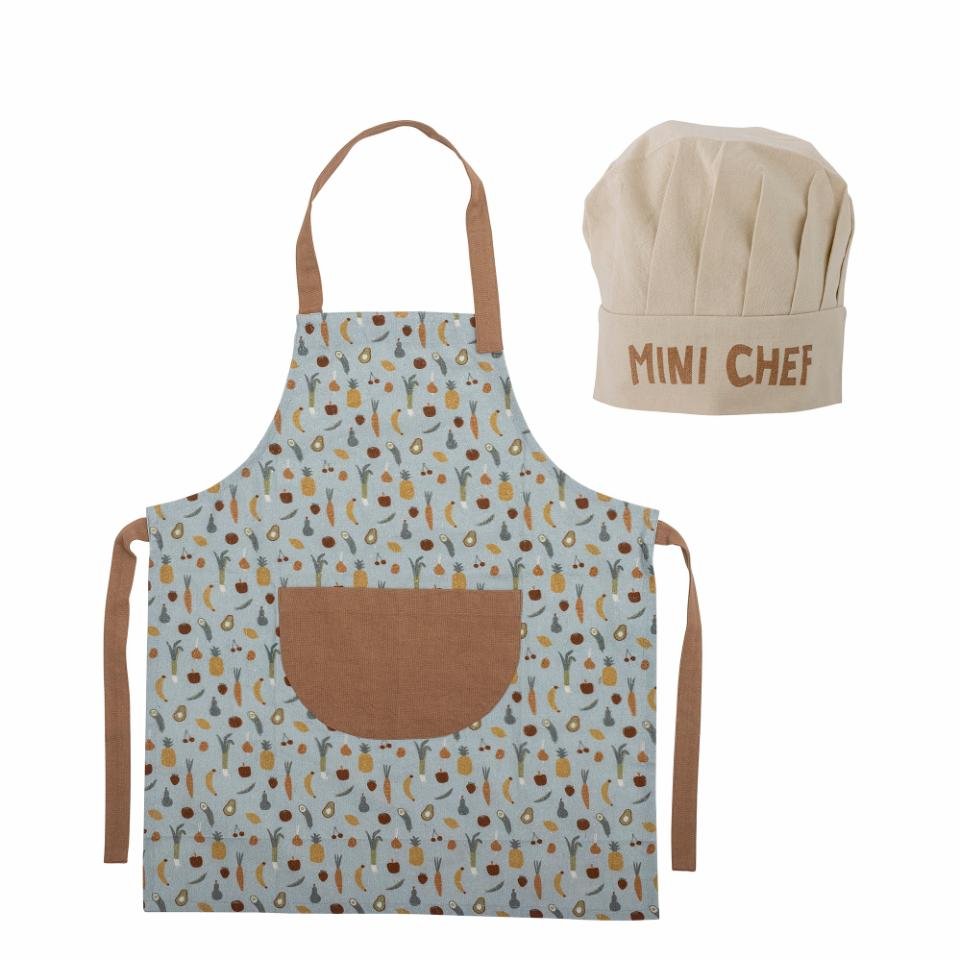 Bloomingville: Camil Chefs Apron & Hat for Kids - Blue - Acorn & Pip_Bloomingville