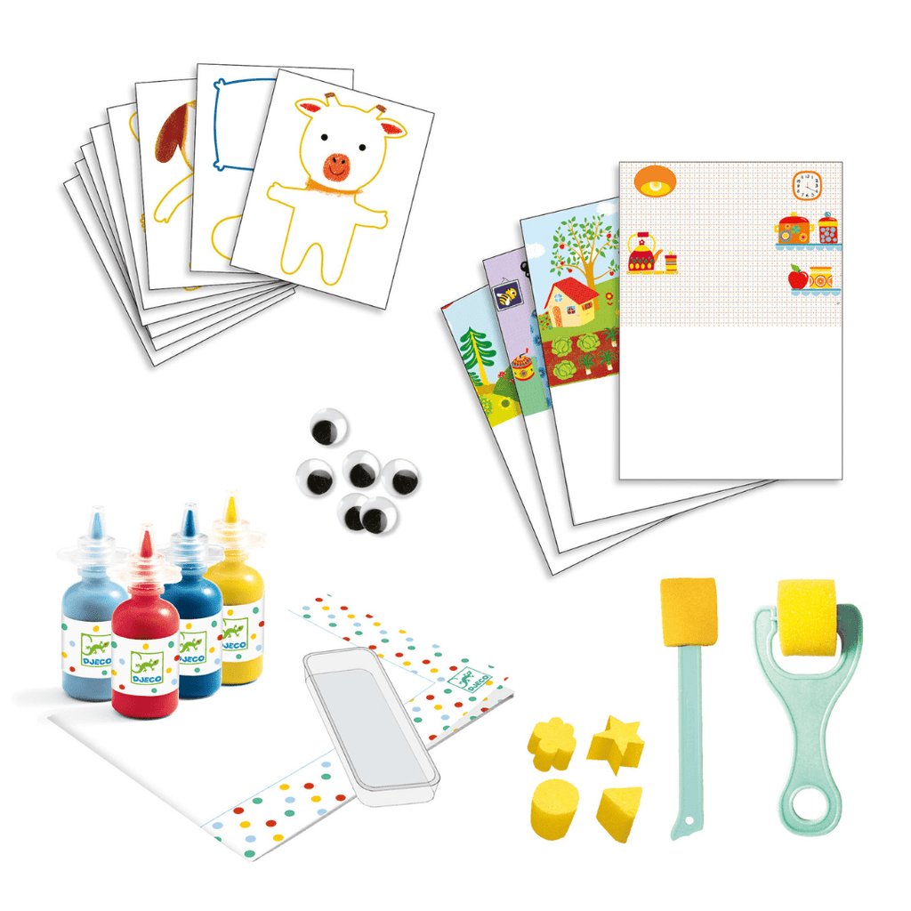 Djeco: Sponge Painting - Cuddly Toy - Acorn & Pip_Djeco