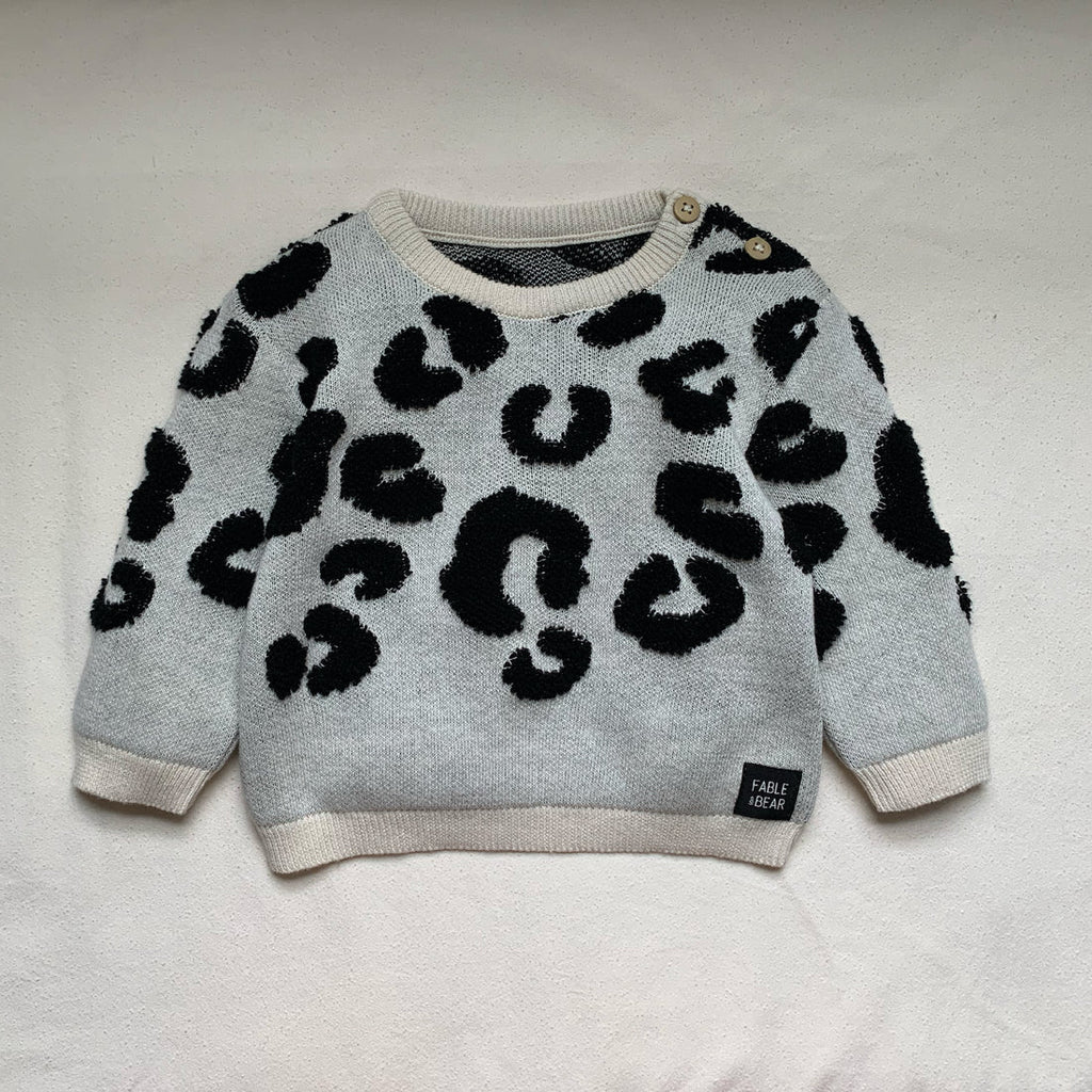 Fable & Bear: Leopard Print - Knitted Kids Jumper - Acorn & Pip_Fable & Bear