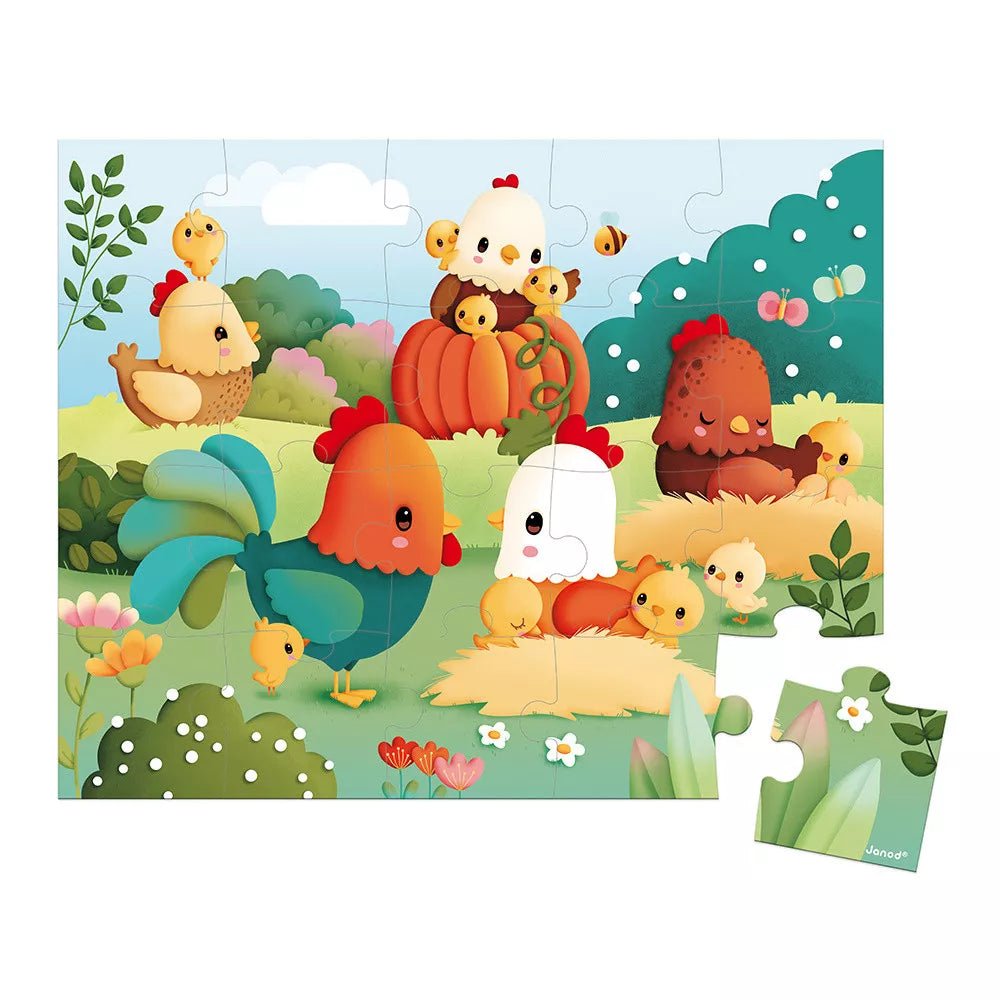 Janod: Welcome to the Farmyard Puzzle - 20 Pieces - Acorn & Pip_Janod