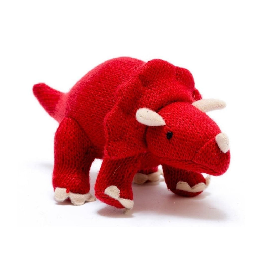 Knitted Triceratops Rattle - Acorn & Pip_Best Years