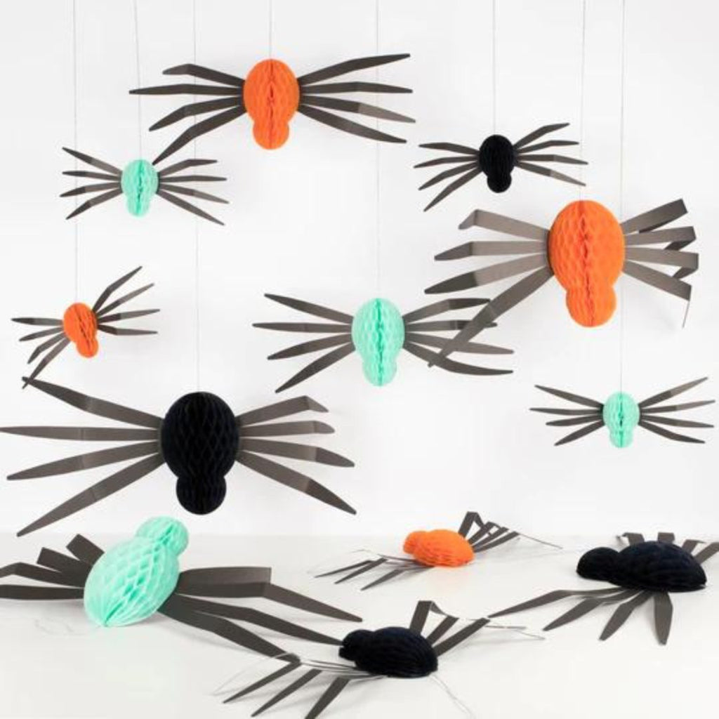 Meri Meri: Hanging Honeycomb Spiders (x 12) - Acorn & Pip_Meri Meri