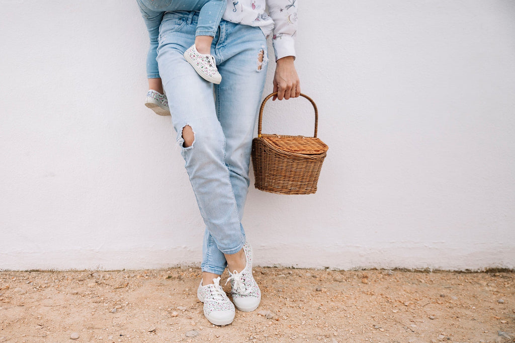 Natural World Eco: Elasticated Kids Sneakers - Flowers - Acorn & Pip_Natural World Eco