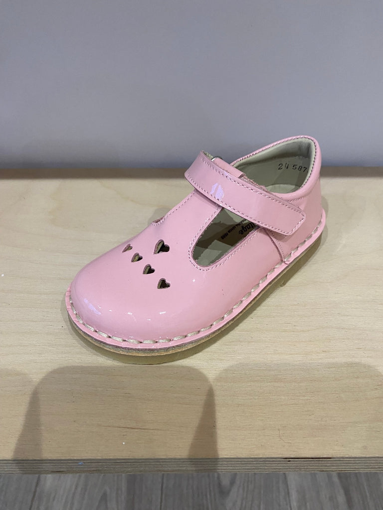 Petasil: Sonia Patent T-Bar Girls Shoes - Pink - Acorn & Pip_Petasil