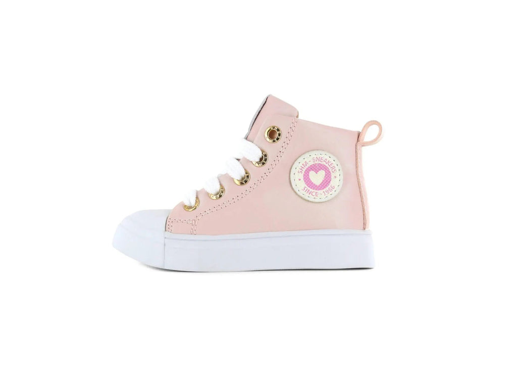 Shoesme: Hi-Top Girl's Pink Pearl Sneakers - Acorn & Pip_Shoesme